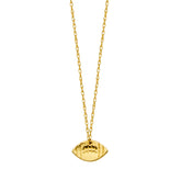 14K Yellow Gold Mini Football Necklace, 16" To 18" Adjustable fine designer jewelry for men and women